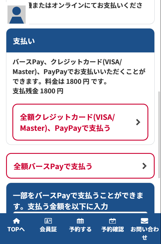 全額バースPayで支払うボタン